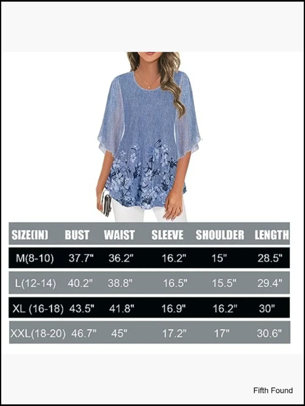 Womens 3/4 Sleeve Double Layer Mesh Tunic Blouse Dressy Casual Top - Picture 6 of 7